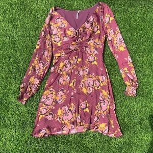 Free People floral long sleeve dress